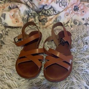 Brown strapped sandals